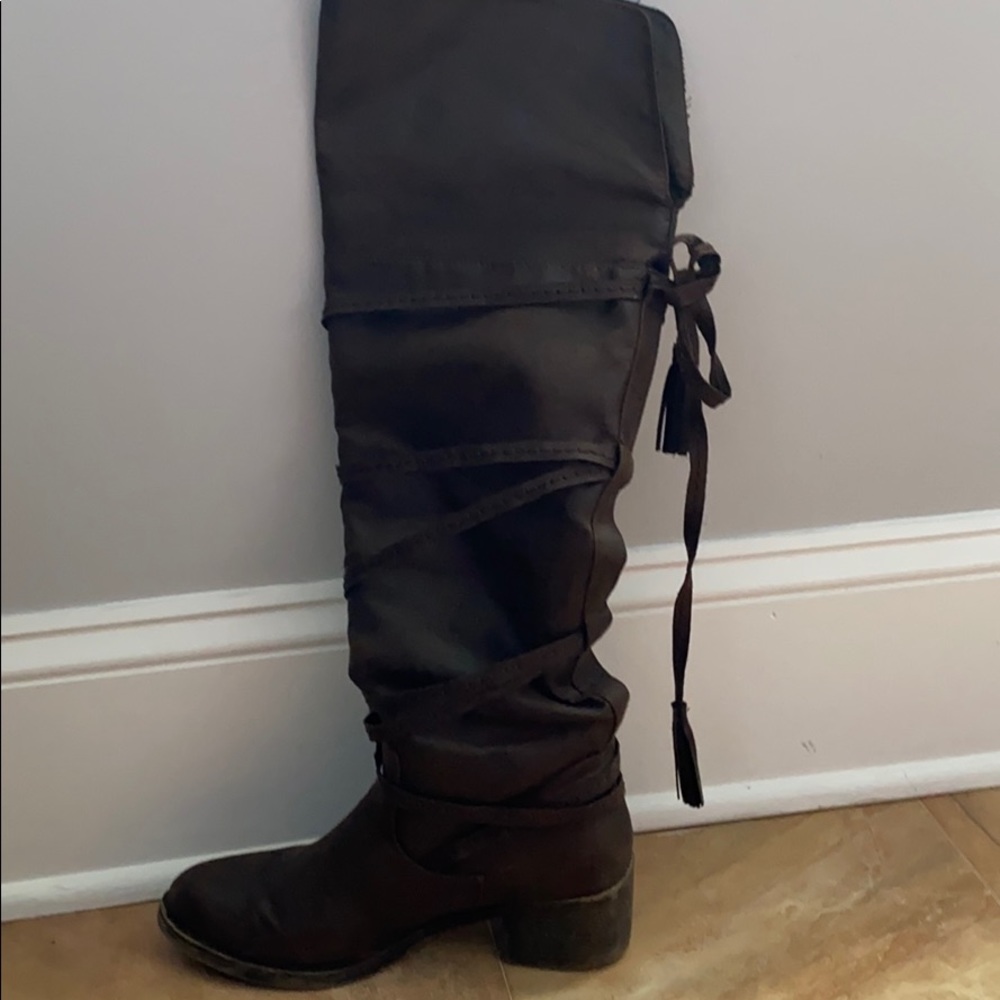 Brown over the knee boots